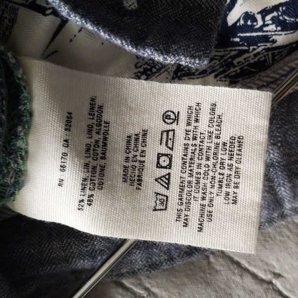 Pilcro and the Letterpress Petite Linen/Cotton wide leg Pants Denim Blue Color - Picture 7 of 7